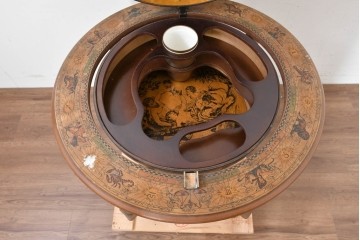 イタリアヴィンテージ　1970年頃　古地図が描かれたクラシカルな地球儀型ドリンクキャビネット　(R-090478)