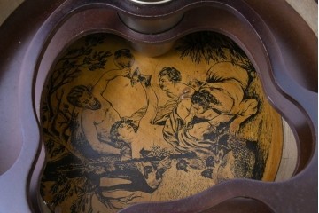 イタリアヴィンテージ　1970年頃　古地図が描かれたクラシカルな地球儀型ドリンクキャビネット　(R-090478)
