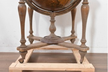 イタリアヴィンテージ　1970年頃　古地図が描かれたクラシカルな地球儀型ドリンクキャビネット　(R-090478)
