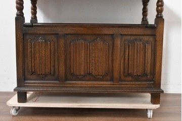 イギリスアンティーク　1940年頃　オーク材　ベンチ・収納・テーブルの3役をこなすモンクスベンチ　(R-090481)