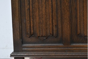 イギリスアンティーク　1940年頃　オーク材　ベンチ・収納・テーブルの3役をこなすモンクスベンチ　(R-090481)