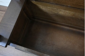 イギリスアンティーク　1940年頃　オーク材　ベンチ・収納・テーブルの3役をこなすモンクスベンチ　(R-090481)