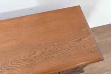 イギリスヴィンテージ　WOOD BROS(ウッド・ブロス)　Old charm(オールドチャーム)　リネンフォールド彫刻が魅力のブランケットボックス　(R-090482)
