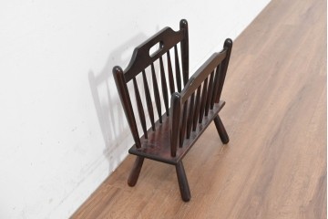 中古　希少な廃番品　松本民芸家具　すらりとした縦桟が美しいA型マガジンラック　(R-090493)