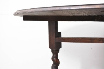 イギリスアンティーク　1920年頃　オーク材　ツイストレッグが印象的なゲートレッグ(バタフライ)テーブル　(R-090494)