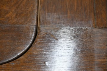 イギリスヴィンテージ　1950年頃　オーク材　バルボスレッグの重厚さが魅力のドローリーフテーブル　(R-090495)