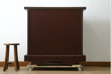 中古　美品　筑後民芸　美しい木目と装飾金具を楽しめる車箪笥　(R-090510)