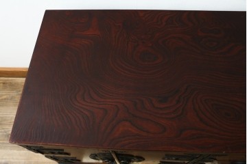 中古　美品　岩谷堂箪笥　テレビ台にもおすすめ!　金具と美しい木目が重厚さを添えるローボード　(R-090516)