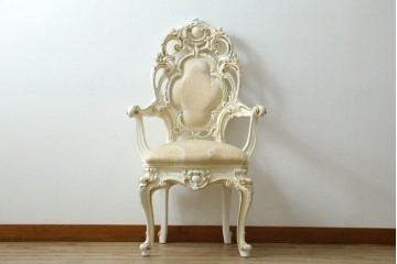中古　美品　SILIK(シリック)　ロココ調の意匠が華やかなアームチェア　定価約45万円　(R-090524)