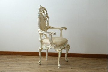 中古　美品　SILIK(シリック)　ロココ調の意匠が華やかなアームチェア　定価約45万円　(R-090524)