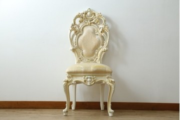 中古　SILIK(シリック)　繊細な装飾が気品あふれるロココ調チェア　定価約41万円　(R-090525)