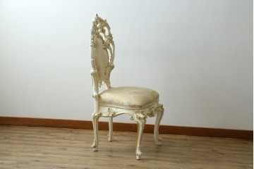 中古　SILIK(シリック)　繊細な装飾が気品あふれるロココ調チェア　定価約41万円　(R-090525)