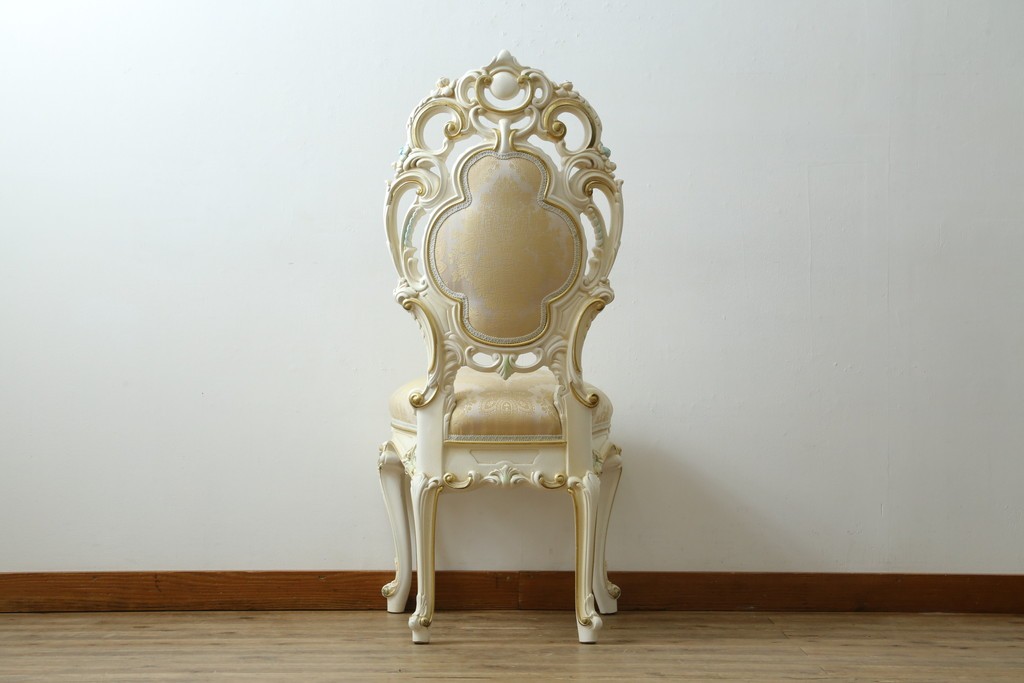 中古　SILIK(シリック)　繊細な装飾が気品あふれるロココ調チェア　定価約41万円　(R-090525)