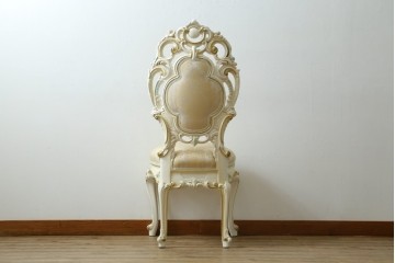 中古　SILIK(シリック)　繊細な装飾が気品あふれるロココ調チェア　定価約41万円　(R-090525)