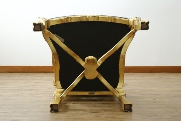 中古　本革(レザー)　横浜家具取り扱い　Camerin(カメリン)　Baroque(バロック)シリーズ　1011　重厚感漂う大型ハイバックアームチェア　定価約75万円　(R-090526)