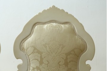 中古　SILIK(シリック)　イタリア高級家具　華やかなロココ調のチェア4脚セット　(R-090528)