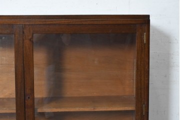 イギリスヴィンテージ　1960年頃　本箱におすすめ!　シンプルデザインのガラスキャビネット　(R-090529)