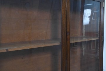 イギリスヴィンテージ　1960年頃　本箱におすすめ!　シンプルデザインのガラスキャビネット　(R-090529)