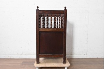 中古　松本民芸家具　クラシカルなろくろ飾りが印象的な傘立て　(R-090545)