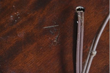 中古　松本民芸家具　和紙のシェードが情緒溢れるA型フロアスタンド　(R-090546)