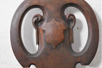 イギリスアンティーク　1900年頃　オーク材　ライオン(獅子)をかたどった彫刻脚がユニークなホールチェア2脚セット　(R-090555)