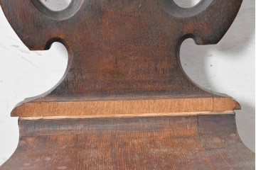 イギリスアンティーク　1900年頃　オーク材　ライオン(獅子)をかたどった彫刻脚がユニークなホールチェア2脚セット　(R-090555)