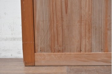 和製アンティーク　昭和初期　横桟を渡した素朴なつくりの幅広板戸1枚　(R-090562)