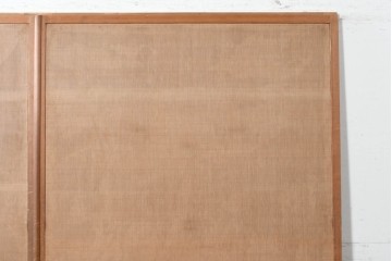 和製アンティーク　昭和初期　上手物!!　大正ロマン　草花と尾長鳥を描いた片面ふすまの幅広板戸2枚セット　(R-090564)