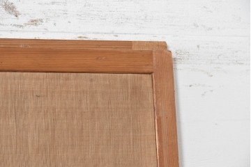 和製アンティーク　昭和初期　上手物!!　大正ロマン　草花と尾長鳥を描いた片面ふすまの幅広板戸2枚セット　(R-090564)