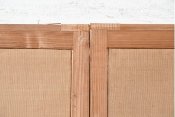 和製アンティーク　昭和初期　上手物!!　大正ロマン　草花と尾長鳥を描いた片面ふすまの幅広板戸2枚セット　(R-090565)