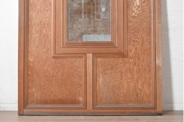 アンティーク建具　大正から昭和初期　高級品　大正ロマン　色ガラスと鏡を配した作りの良い幅広の引き戸1枚　(R-090566)
