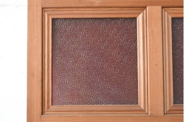 アンティーク建具　大正から昭和初期　高級品　大正ロマン　色ガラスと鏡を配した作りの良い幅広の引き戸1枚　(R-090566)