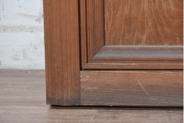 アンティーク建具　大正から昭和初期　高級品　大正ロマン　色ガラスと鏡を配した作りの良い幅広の引き戸1枚　(R-090566)