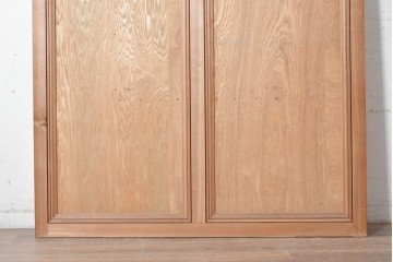 アンティーク建具　大正から昭和初期　高級品　大正ロマン　色ガラスと鏡を配した作りの良い幅広の引き戸1枚　(R-090566)