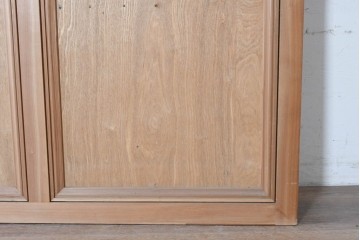 アンティーク建具　大正から昭和初期　高級品　大正ロマン　色ガラスと鏡を配した作りの良い幅広の引き戸1枚　(R-090566)
