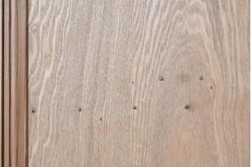 アンティーク建具　大正から昭和初期　高級品　大正ロマン　色ガラスと鏡を配した作りの良い幅広の引き戸1枚　(R-090566)