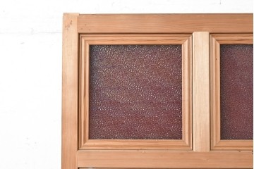 アンティーク建具　大正から昭和初期　大正ロマン　色ガラスがレトロな作りの良い幅広引き戸1枚　(R-090567)