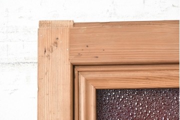 アンティーク建具　大正から昭和初期　大正ロマン　色ガラスがレトロな作りの良い幅広引き戸1枚　(R-090567)