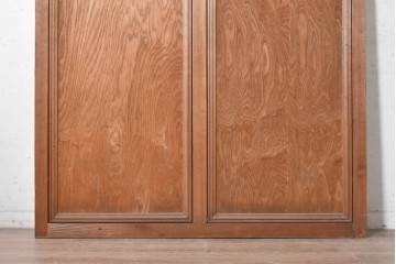 アンティーク建具　大正から昭和初期　大正ロマン　色ガラスがレトロな作りの良い幅広引き戸1枚　(R-090567)