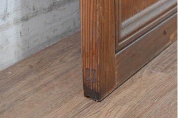 アンティーク建具　大正から昭和初期　大正ロマン　色ガラスがレトロな作りの良い幅広引き戸1枚　(R-090567)