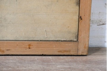 ヴィンテージ建具　昭和中期　幅広　細かな格子組が上品な猫間障子戸2枚セット　(R-090568)