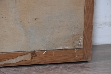 ヴィンテージ建具　昭和中期　幅広　細かな格子組が上品な猫間障子戸2枚セット　(R-090569)