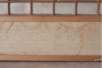 ヴィンテージ建具　昭和中期　幅広　細かな格子組が上品な猫間障子戸2枚セット　(R-090569)