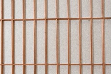 アンティーク建具　昭和初期　幅広　やわらかな光を取り込む額入り障子戸2枚セット　(R-090570)