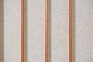 アンティーク建具　昭和初期　幅広　やわらかな光を取り込む額入り障子戸2枚セット　(R-090570)