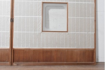 アンティーク建具　昭和初期　幅広　やわらかな光を取り込む額入り障子戸2枚セット　(R-090570)