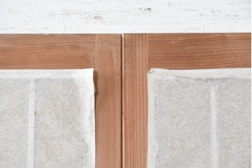 アンティーク建具　昭和初期　幅広　やわらかな光を取り込む額入り障子戸2枚セット　(R-090570)