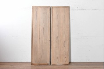 アンティーク建具　昭和初期　幅狭　横桟がアクセントを添える素朴な引き戸2枚セット　(R-090571)
