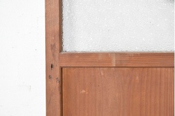 ヴィンテージ建具　昭和中期　型板ガラスと曲線意匠がレトロな幅狭のドア1枚　(R-090579)
