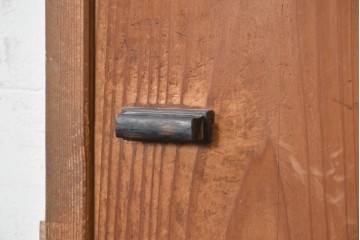 ヴィンテージ建具　昭和中期　型板ガラスと曲線意匠がレトロな幅狭のドア1枚　(R-090579)
